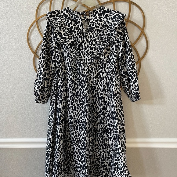 Sandy Liang x Target Black and White Leopard Print Oversized Midi Dress sz S - Picture 7 of 9